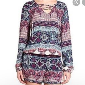 P.J. Salvage Paisley Floral Romper Size M